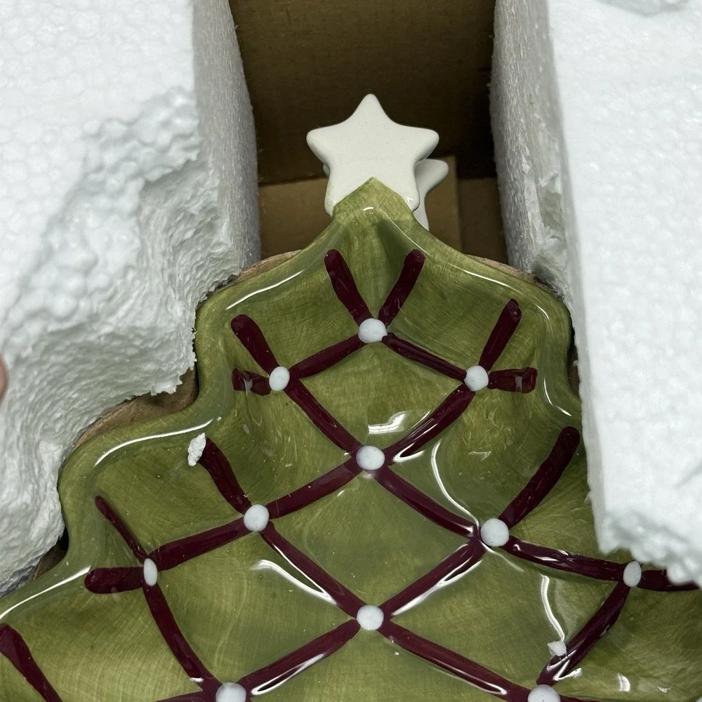 Pottery Barn Season's Greetings Christmas Tree Candy Dishes Set of 4